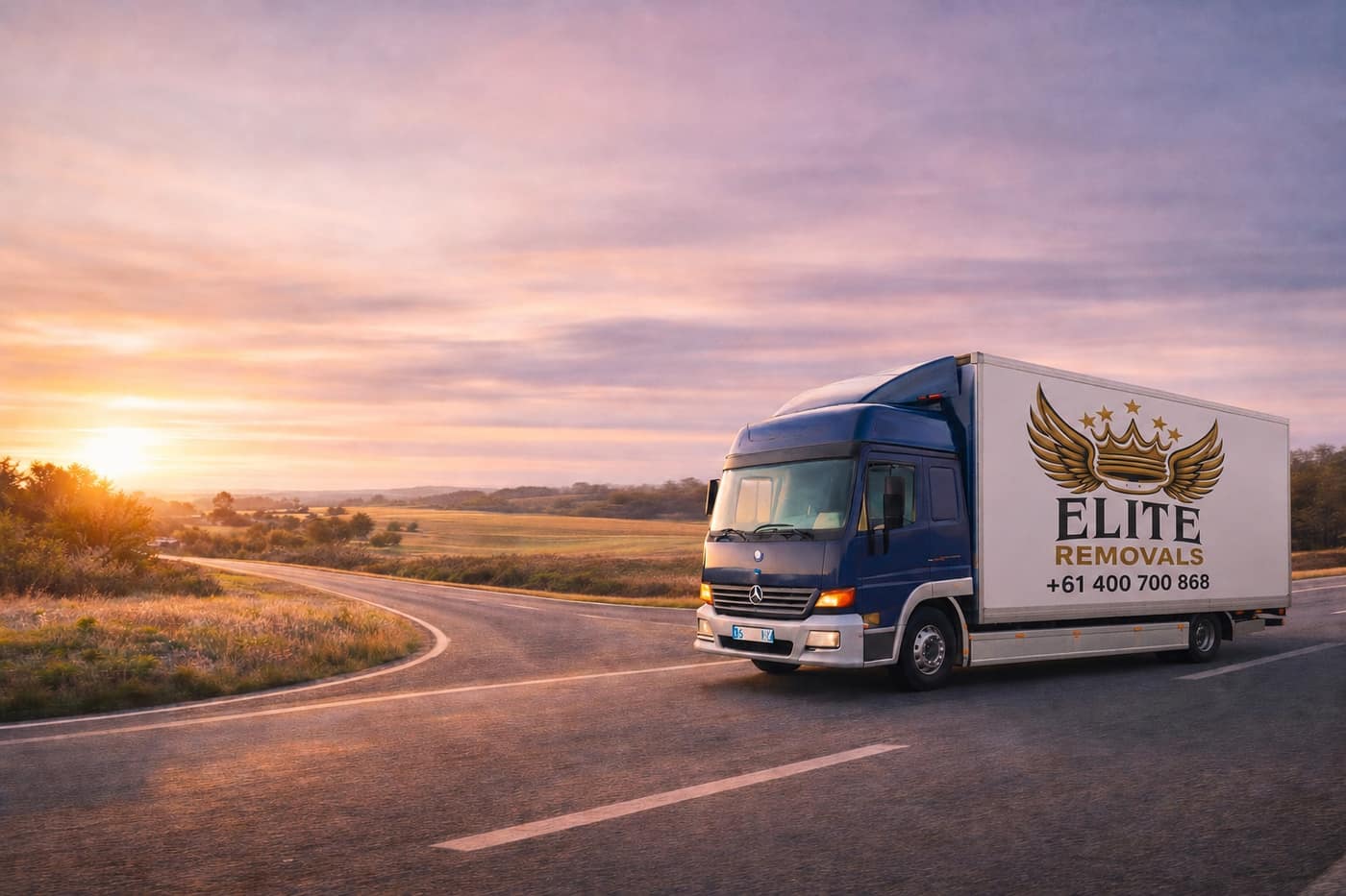 Removalist truck on Western Australia highway